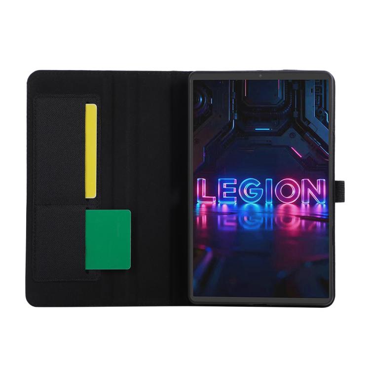 For Lenovo Legion Y700 Gen 5 Fabric Texture Horizontal Flip Leather Tablet Case with Hand Strap