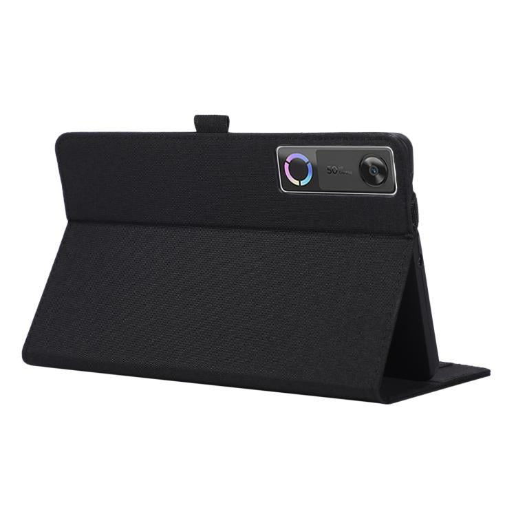 For Lenovo Legion Y700 Gen 5 Fabric Texture Horizontal Flip Leather Tablet Case with Hand Strap