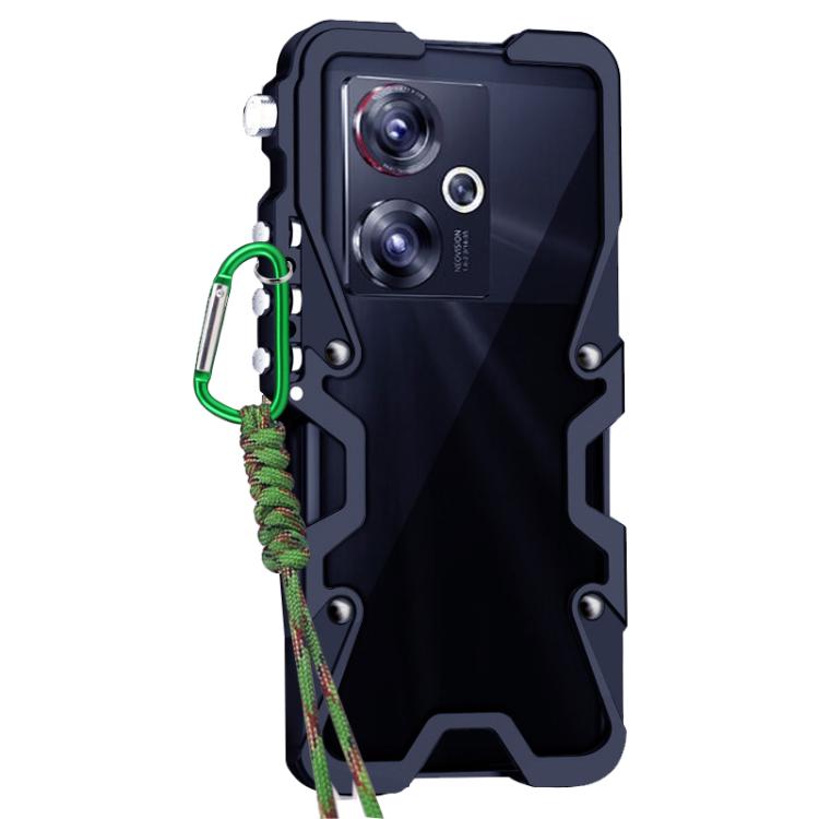 For ZTE nubia Z50 Trigger Design Hollow Metal Frame Phone Case with Lanyard