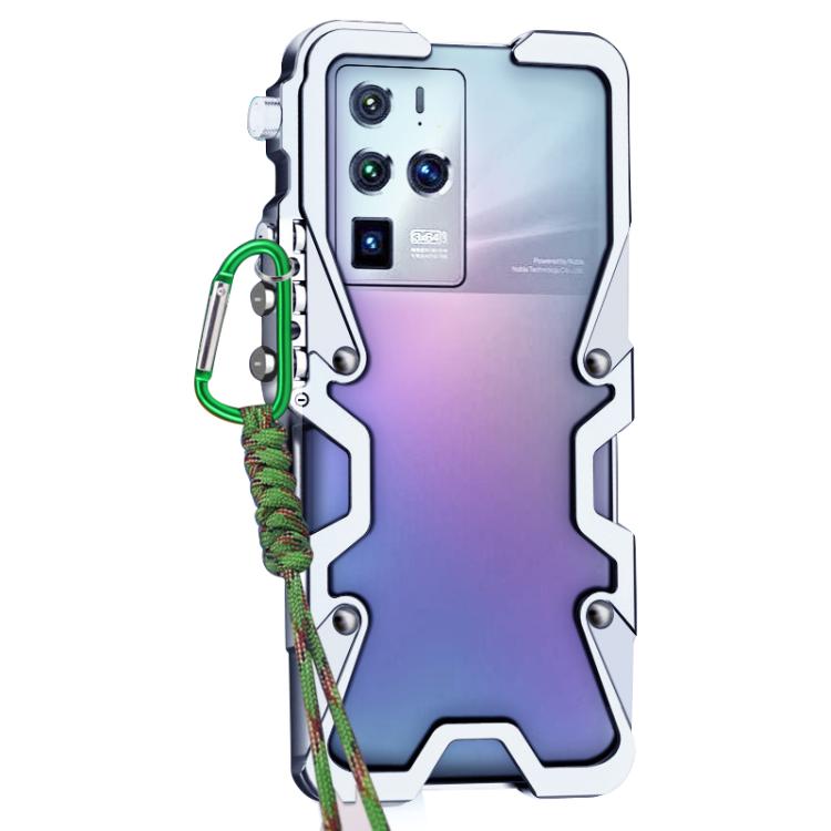 For ZTE nubia Z30 Pro Trigger Design Hollow Metal Frame Phone Case with Lanyard
