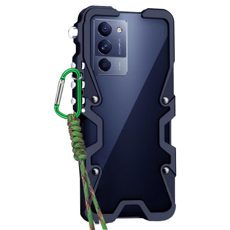 For Lenovo Legion Y70 Trigger Design Hollow Metal Frame Phone Case with Lanyard
