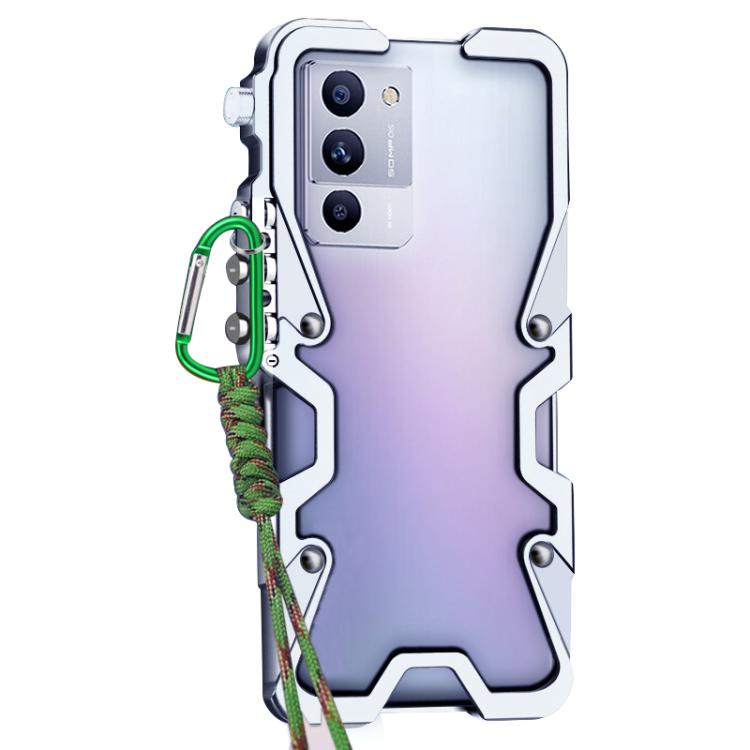 For Lenovo Legion Y70 Trigger Design Hollow Metal Frame Phone Case with Lanyard