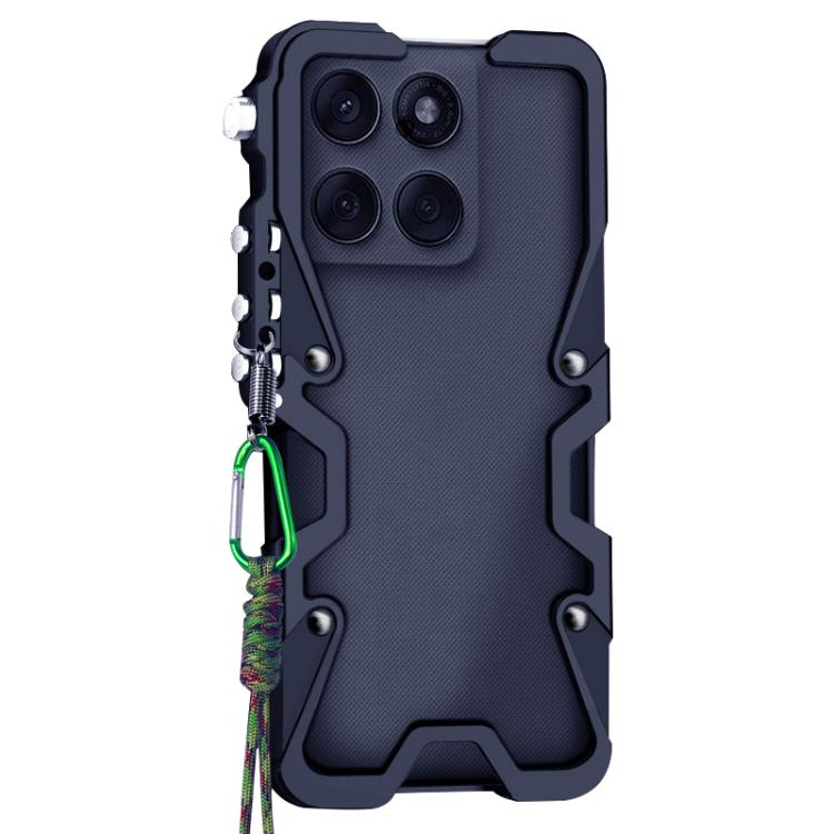 For Motorola Edge 60 Pro Trigger Design Hollow Metal Frame Phone Case with Lanyard