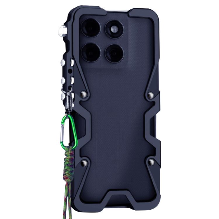 For Motorola Edge 60s Trigger Design Hollow Metal Frame Phone Case with Lanyard