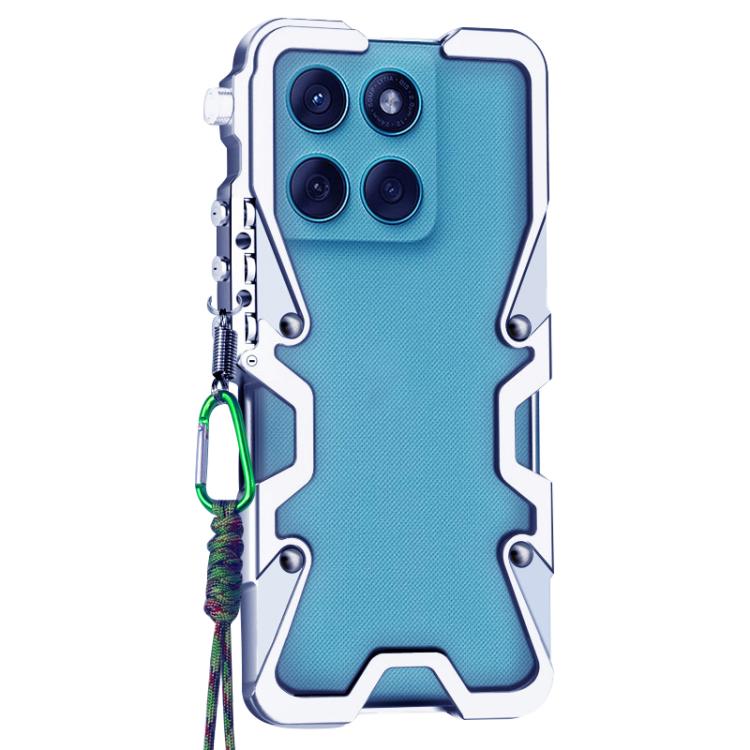 For Motorola Edge 60 Fusion Trigger Design Hollow Metal Frame Phone Case with Lanyard