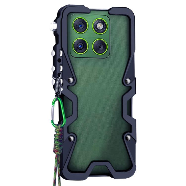 For Motorola Edge 70 Fusion Trigger Design Hollow Metal Frame Phone Case with Lanyard
