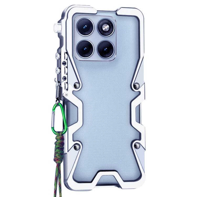 For Motorola Edge 70 Fusion Trigger Design Hollow Metal Frame Phone Case with Lanyard