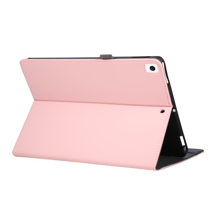 For iPad 10.2 2020 / 2019 / 10.5 2019 Macaron Color Hand Grip Leather Tablet Case with Holder