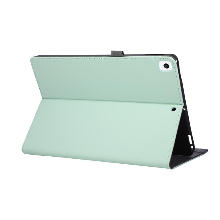 For iPad 10.2 2020 / 2019 / 10.5 2019 Macaron Color Hand Grip Leather Tablet Case with Holder
