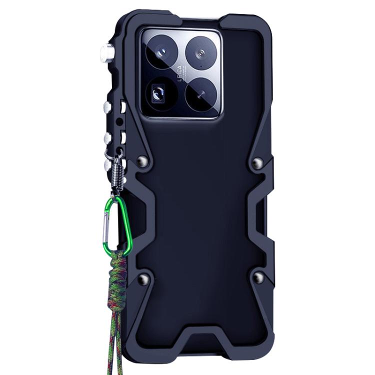 For Xiaomi 15 Pro Trigger Design Hollow Metal Frame Phone Case with Lanyard