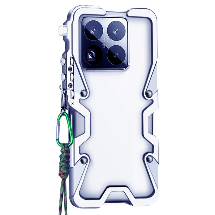 For Xiaomi 15 Pro Trigger Design Hollow Metal Frame Phone Case with Lanyard