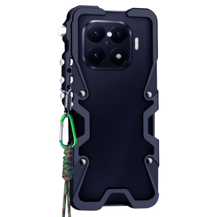 For Xiaomi 15T Pro Trigger Design Hollow Metal Frame Phone Case with Lanyard