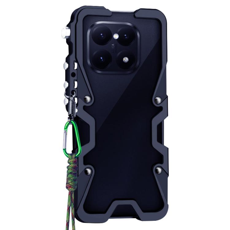 For Xiaomi 15T Trigger Design Hollow Metal Frame Phone Case with Lanyard