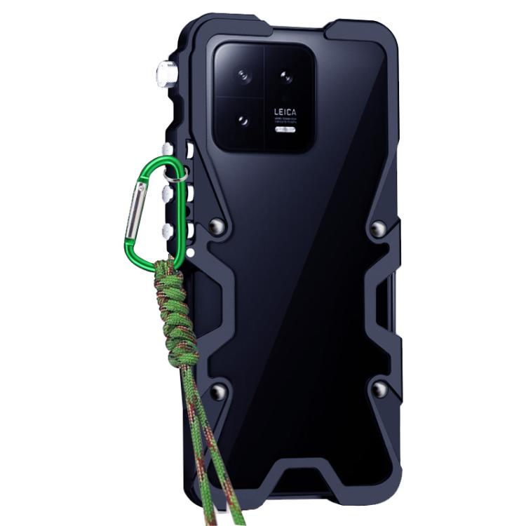 For Xiaomi 13 Pro Trigger Design Hollow Metal Frame Phone Case with Lanyard