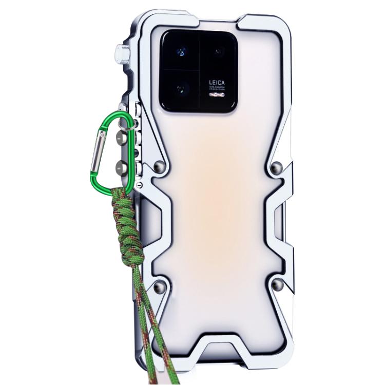 For Xiaomi 13 Pro Trigger Design Hollow Metal Frame Phone Case with Lanyard