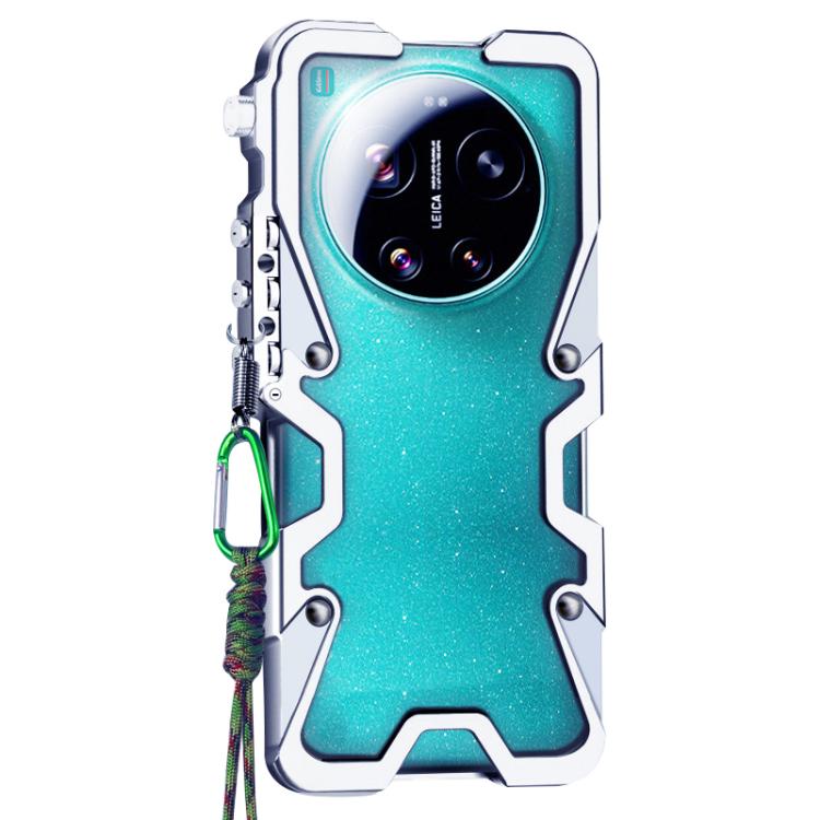 For Xiaomi 17 Ultra Trigger Design Hollow Metal Frame Phone Case with Lanyard