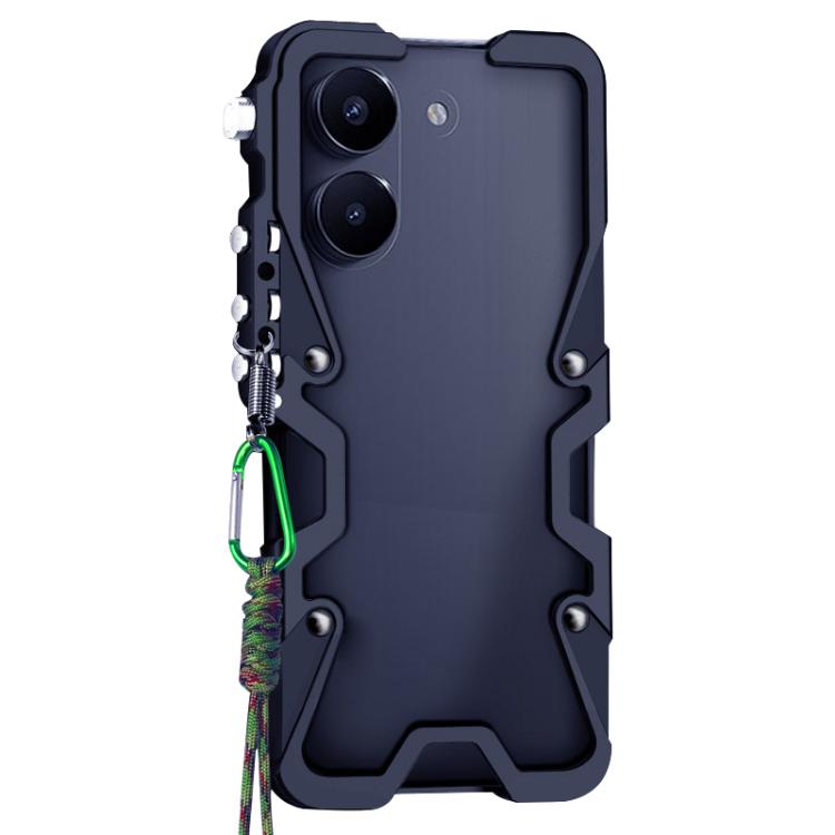 For Xiaomi Poco X8 Pro Max 5G Trigger Design Hollow Metal Frame Phone Case with Lanyard