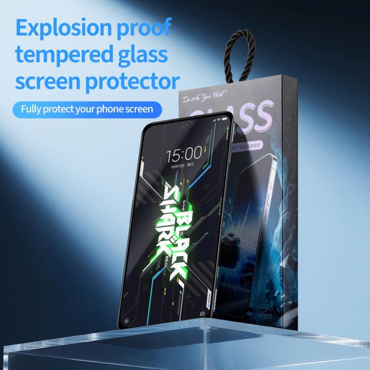 For Xiaomi Black Shark 4S / 4S Pro Do As You Wish Silk Screen Printed HD Tempered Glass Film - Black