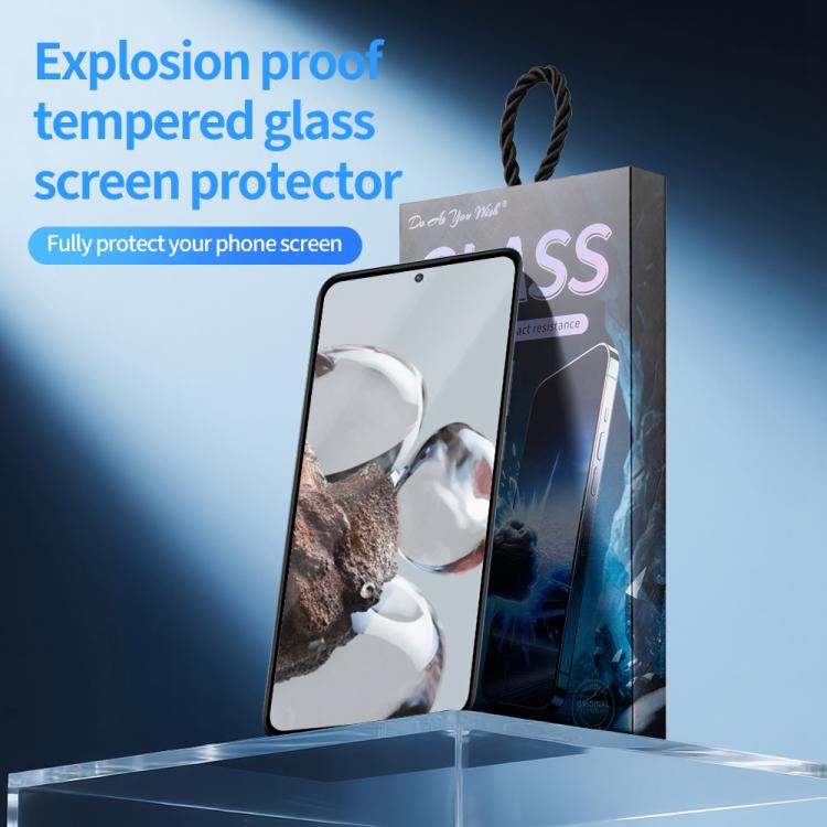 For Xiaomi 12T Do As You Wish Silk Screen Printed HD Tempered Glass Film - Black