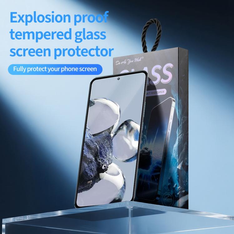 For Xiaomi 12T Pro Do As You Wish Silk Screen Printed HD Tempered Glass Film - Black