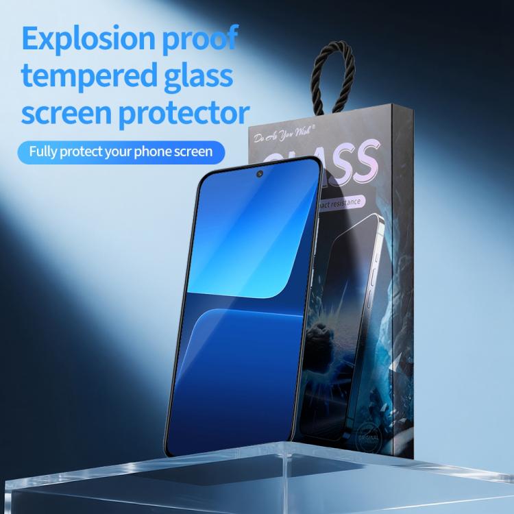 For Xiaomi 13 Do As You Wish Silk Screen Printed HD Tempered Glass Film - Black