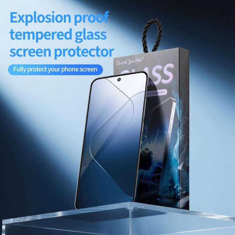 For Xiaomi 14 Do As You Wish Silk Screen Printed HD Tempered Glass Film - Black