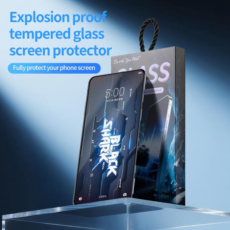 For Xiaomi Black Shark 5 5G 5pcs / Pack Do As You Wish Silk Screen Printed HD Tempered Glass Film - Black