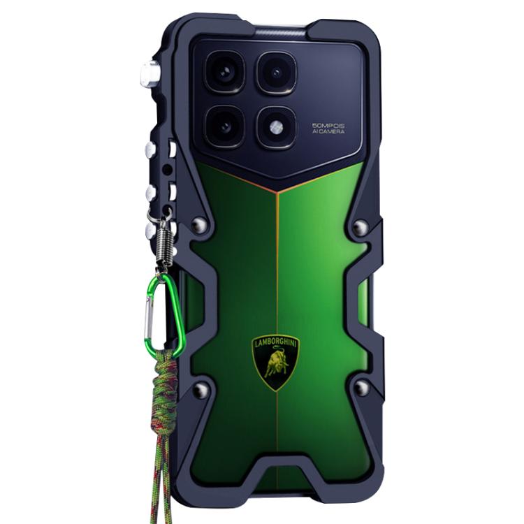 For Redmi K70 Ultra Trigger Design Hollow Metal Frame Phone Case with Lanyard