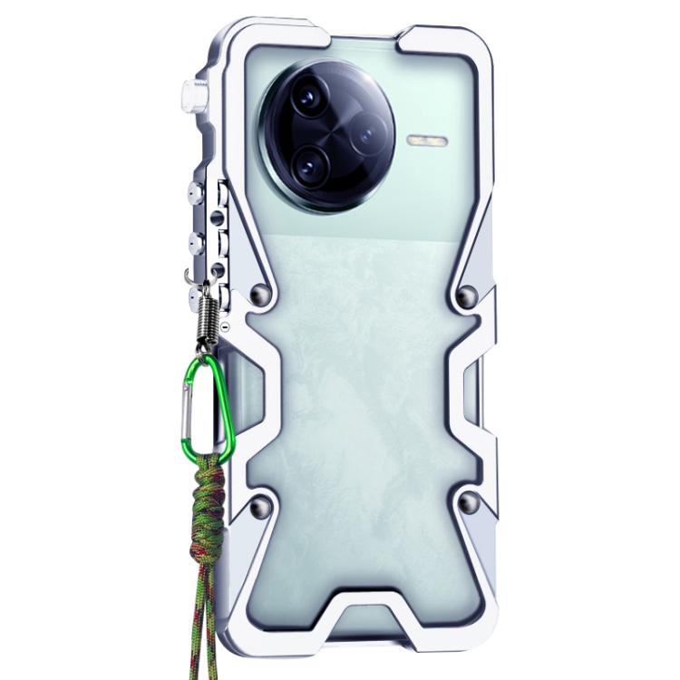 For Redmi K80 Trigger Design Hollow Metal Frame Phone Case with Lanyard