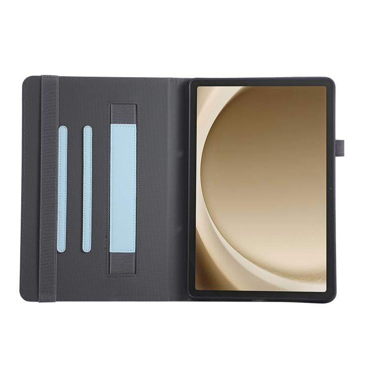 For Samsung Galaxy Tab A11 / A9 Macaron Color Hand Grip Leather Tablet Case with Holder
