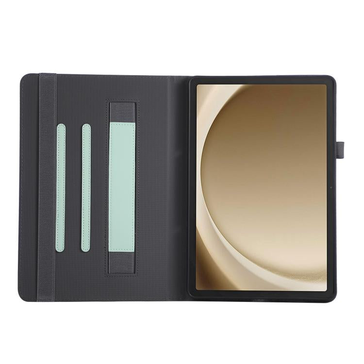 For Samsung Galaxy Tab A11 / A9 Macaron Color Hand Grip Leather Tablet Case with Holder