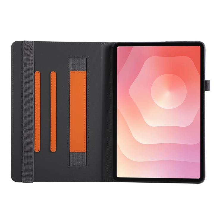 For Samsung Galaxy Tab S11 Macaron Color Hand Grip Leather Tablet Case with Holder