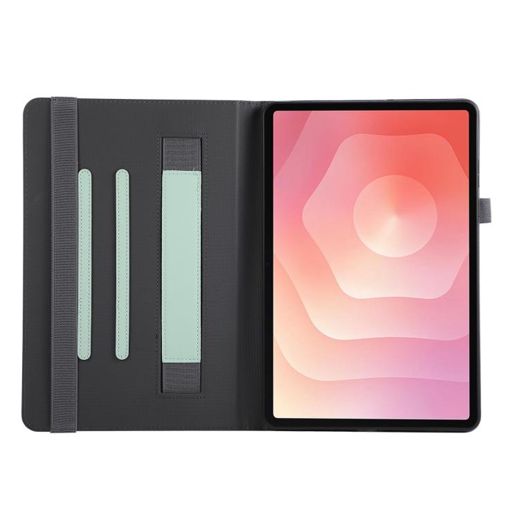 For Samsung Galaxy Tab S11 Macaron Color Hand Grip Leather Tablet Case with Holder