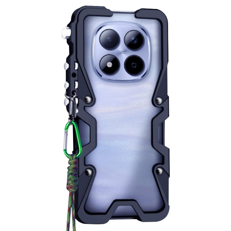 For Redmi Note 15 5G Global 164mm Trigger Design Hollow Metal Frame Phone Case with Lanyard