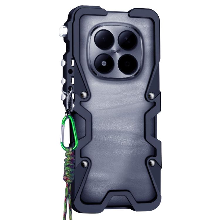 For Redmi Note 15 Pro+ 5G Global 163.3mm Trigger Design Hollow Metal Frame Phone Case with Lanyard
