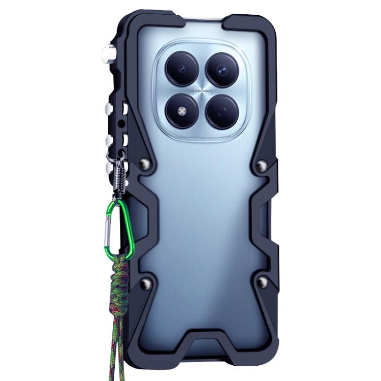For Redmi Note 15 Pro 4G Global 163.2mm Trigger Design Hollow Metal Frame Phone Case with Lanyard