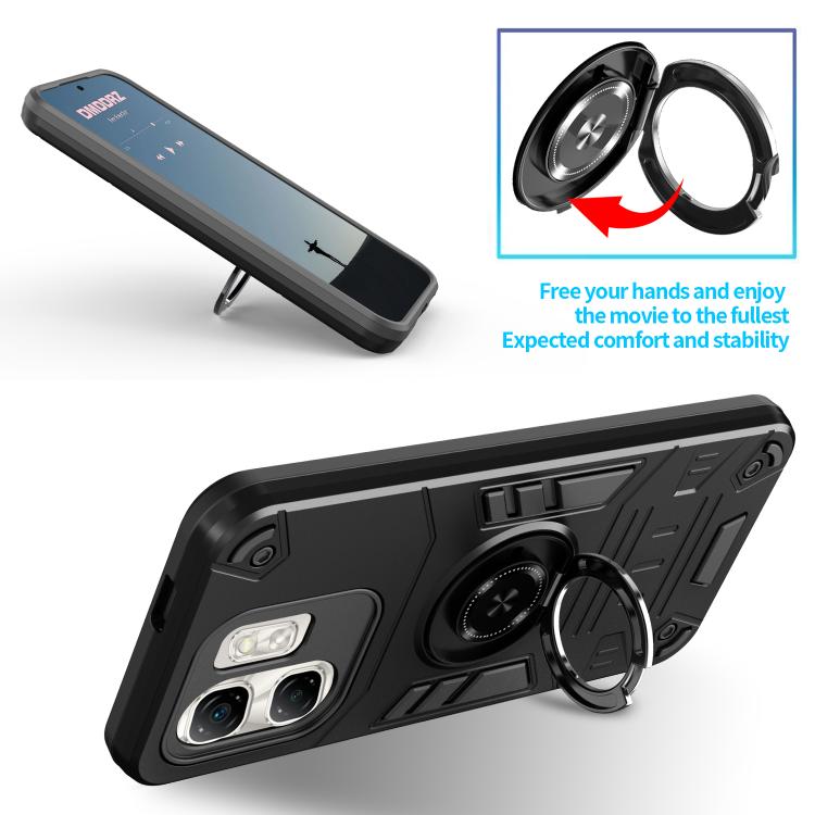 For Infinix Hot 50i / Smart 9 Rotating Holder TPU Hybrid PC Phone Case