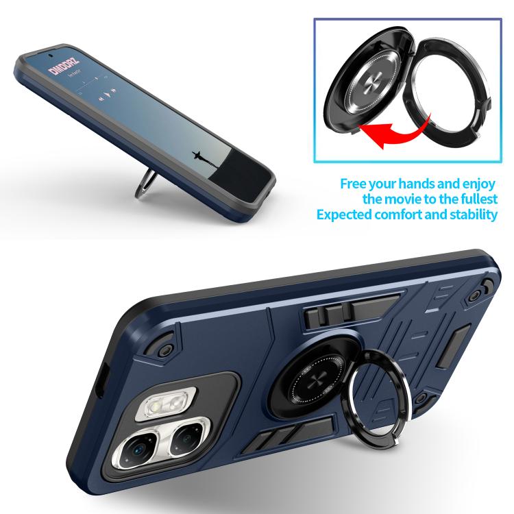 For Infinix Hot 50i / Smart 9 Rotating Holder TPU Hybrid PC Phone Case