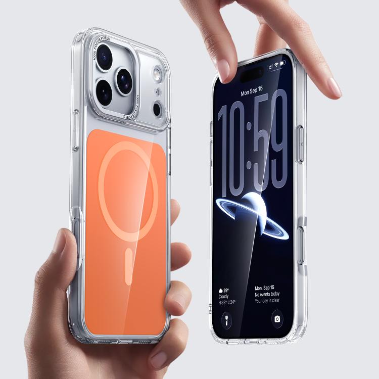 For iPhone 17 Pro Max Cloud Mirror Acrylic Transparent Shockproof MagSafe Phone Case