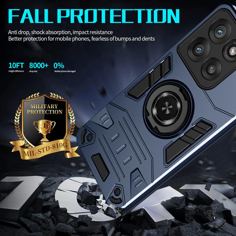 For Motorola Edge 60 Fusion 5G Rotating Holder TPU Hybrid PC Phone Case