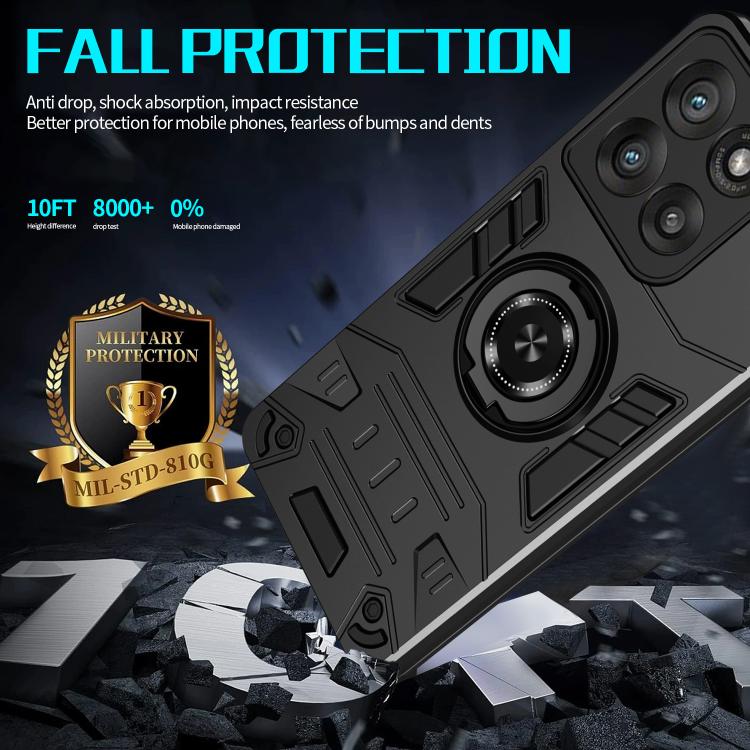 For Motorola Edge 50 Neo Rotating Holder TPU Hybrid PC Phone Case