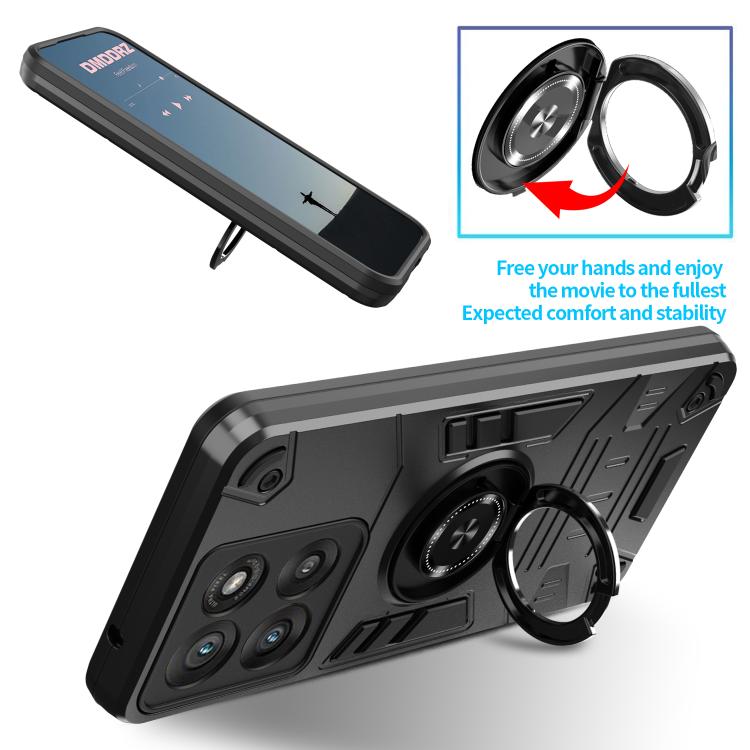 For Motorola Edge 50 Neo Rotating Holder TPU Hybrid PC Phone Case