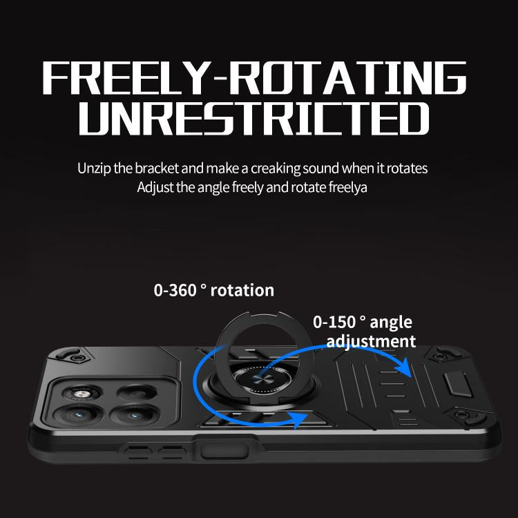 For Motorola Edge 60 Pro 5G Rotating Holder TPU Hybrid PC Phone Case