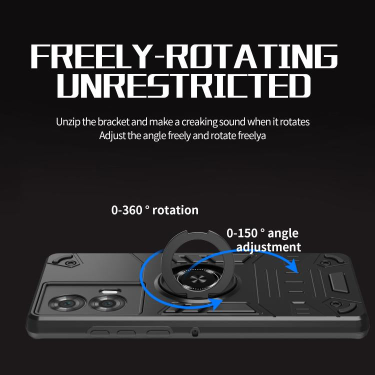 For Motorola Edge 50 Fusion 5G Rotating Holder TPU Hybrid PC Phone Case