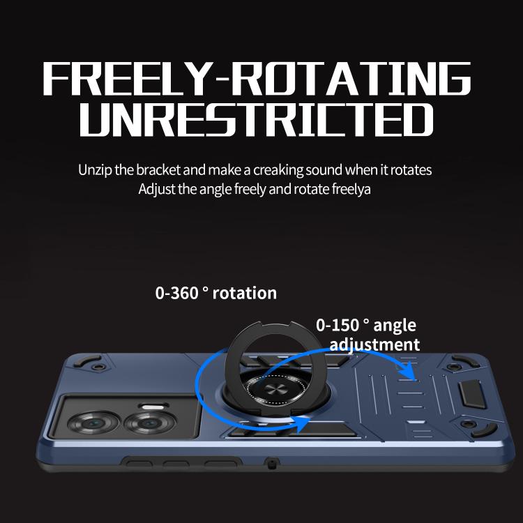 For Motorola Edge 50 Fusion 5G Rotating Holder TPU Hybrid PC Phone Case