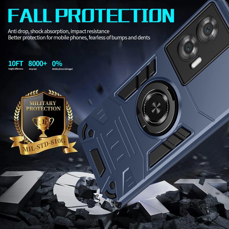 For Motorola Edge 50 Fusion 5G Rotating Holder TPU Hybrid PC Phone Case