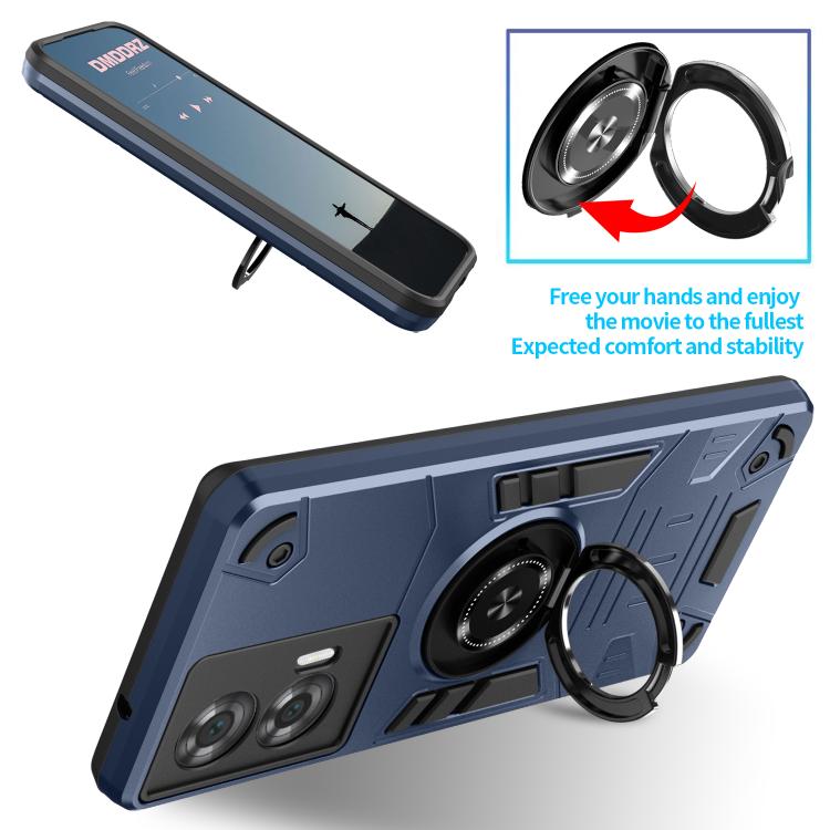 For Motorola Edge 50 Fusion 5G Rotating Holder TPU Hybrid PC Phone Case