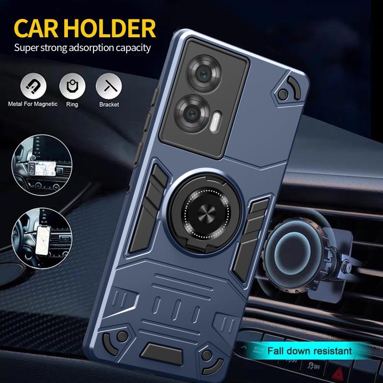 For Motorola Edge 50 Fusion 5G Rotating Holder TPU Hybrid PC Phone Case