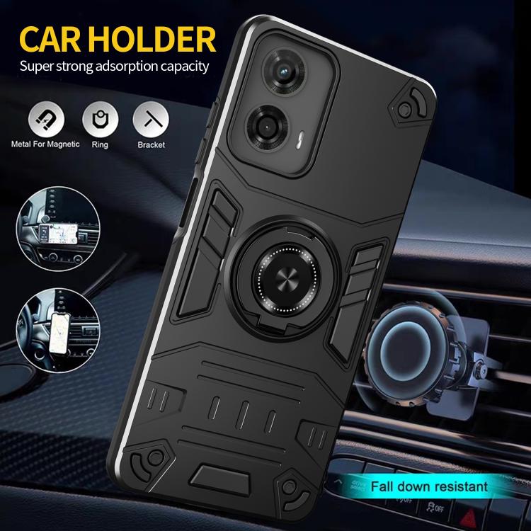 For Motorola Moto G04 / G24 Rotating Holder TPU Hybrid PC Phone Case