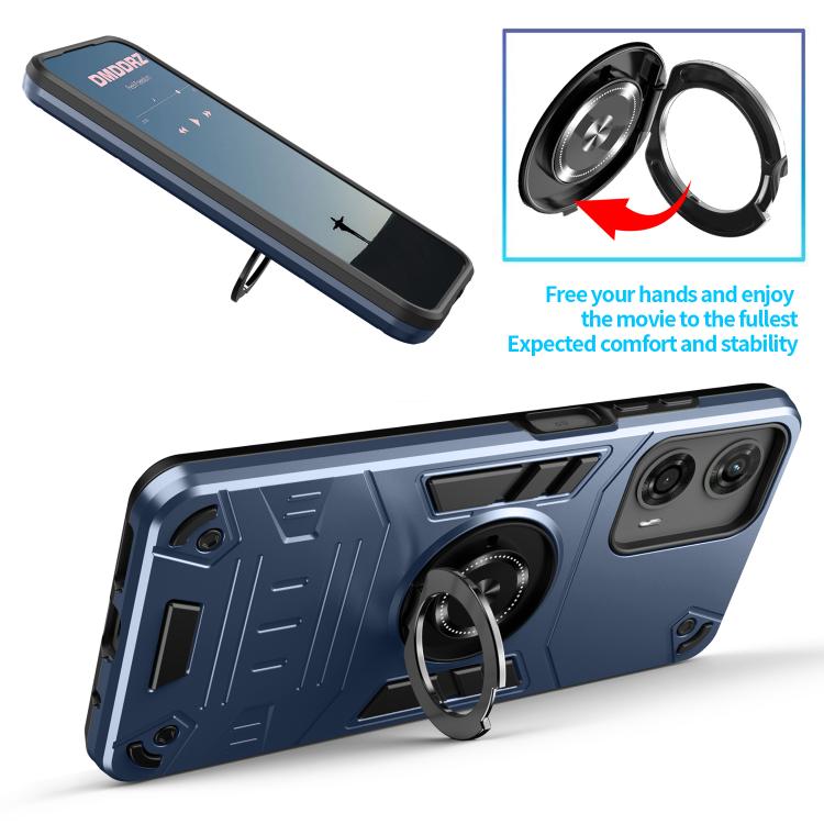For Motorola Moto G04 / G24 Rotating Holder TPU Hybrid PC Phone Case